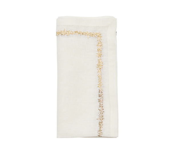 Aurelia Napkin Set of 4 - White Gold & Silver