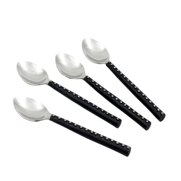 Dotted Coffee Spoon Set of 4 - Black.