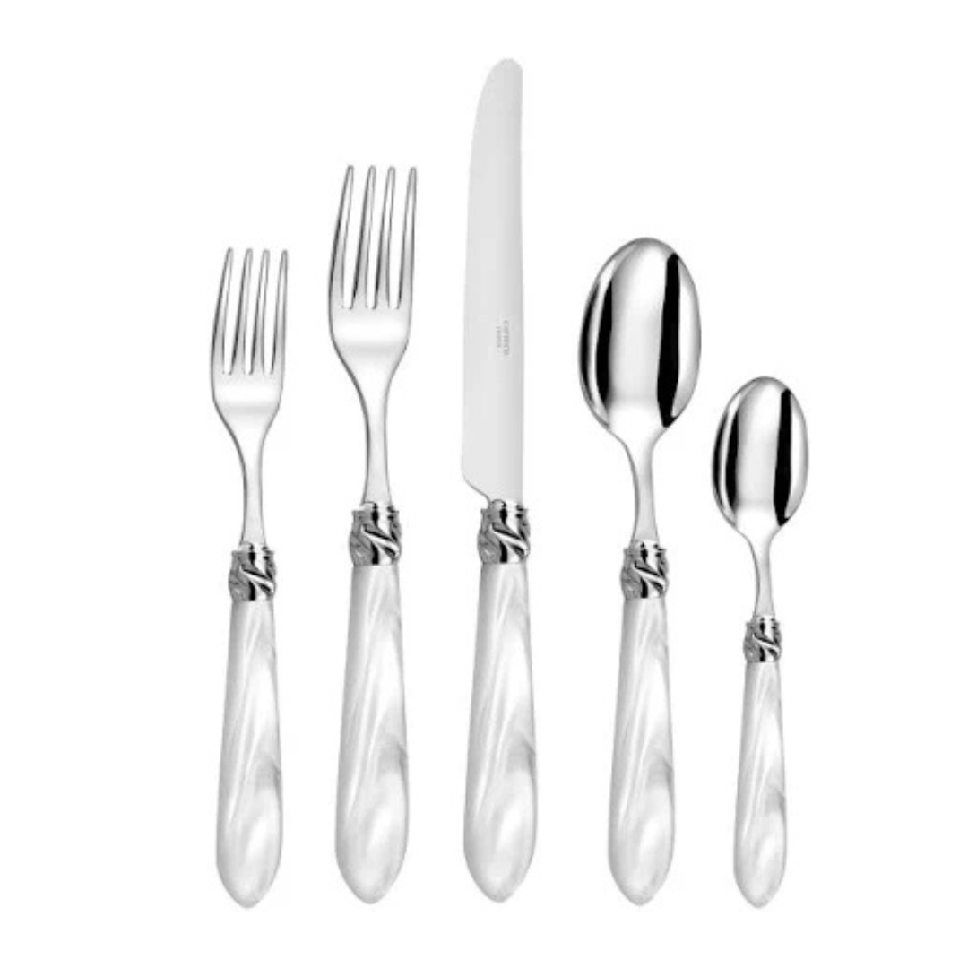 Diana Flatware 5 Piece Setting -White