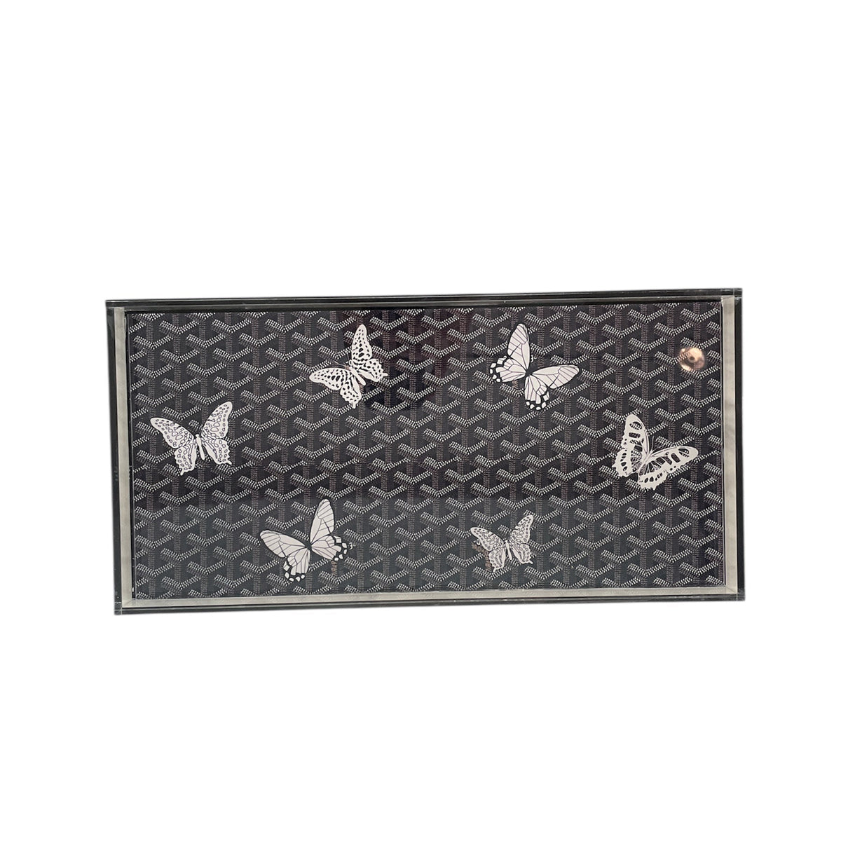 Grandeur Tray - Maison Black w/ White Butterflies 8 x 16