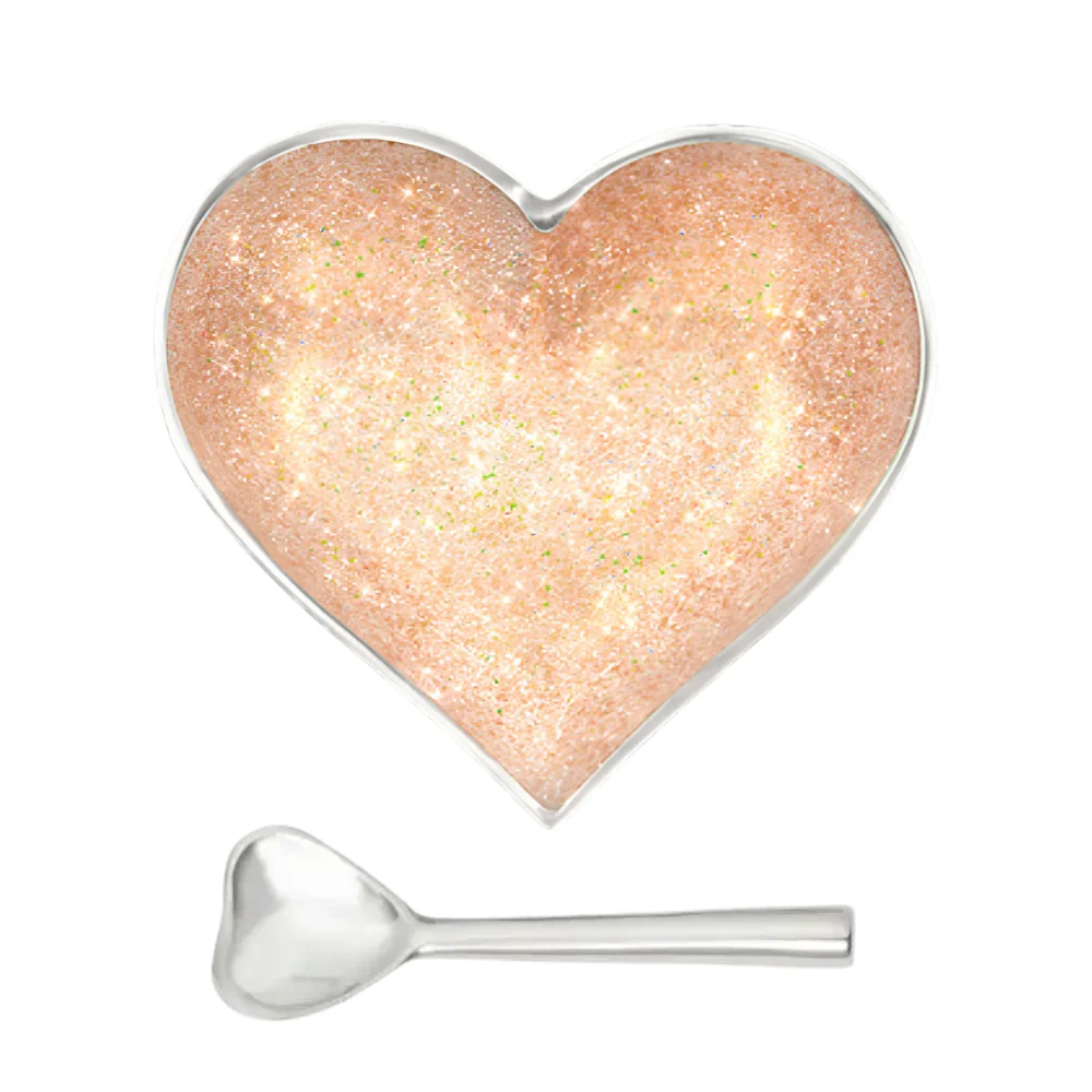 Happy Heart Sparkle Gold Bowl With Spoon