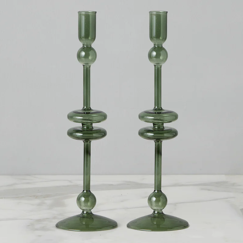 Emerald Candlesticks Set of 2 -