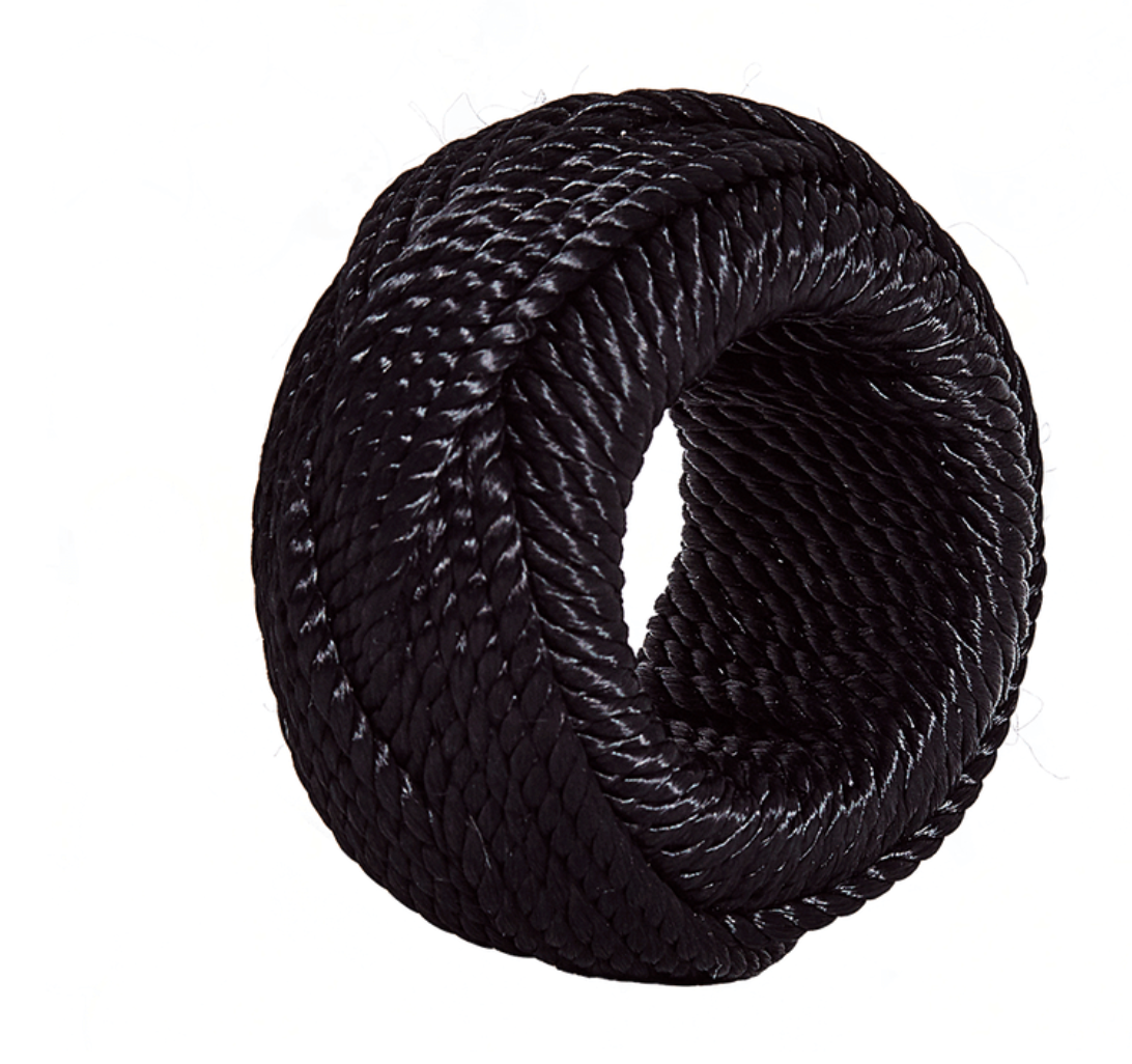 Von Gern Home Rope Napkin Ring, Set of 4 - Black