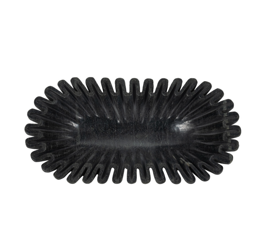 Rift Marble Oval Bowl