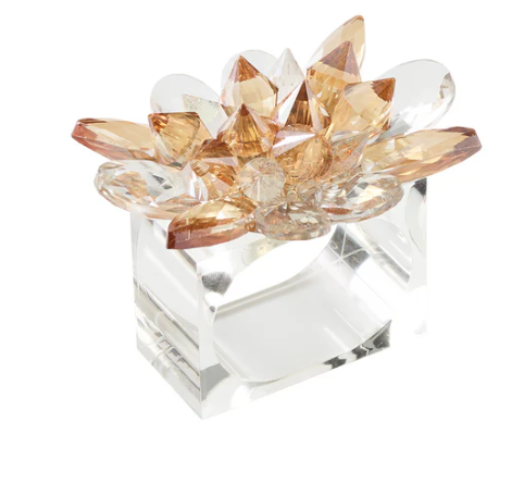 Spectra Napkin Ring Set of 4 - Champagne