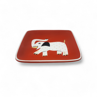 Elephant Square Tray Orange - Small.