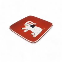 Elephant Square Tray Orange - Small.