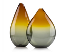 Double Ombre Teardop Amber & Smoke Vase