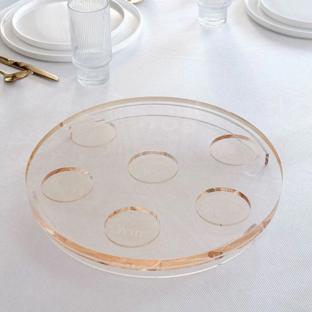 Amber Lucite Seder Plate