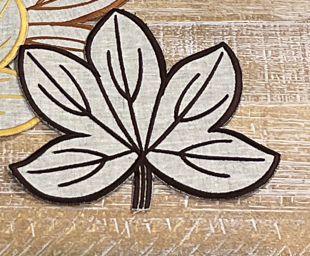 Harvest Embroidered Linen Leaf Table Accent Set of 4