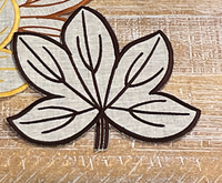 Harvest Embroidered Linen Leaf Table Accent Set of 4