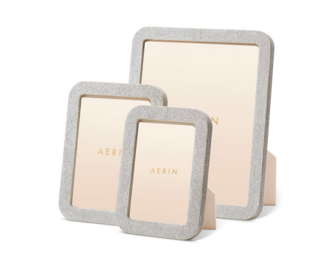 Aerin Modern Shagreen Frame Dove - 4 x 6