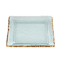 Edgey Square Platter Gold 12"