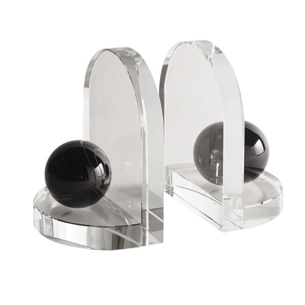 Blitz Black Onyx & Crystal Bookends Set of 2