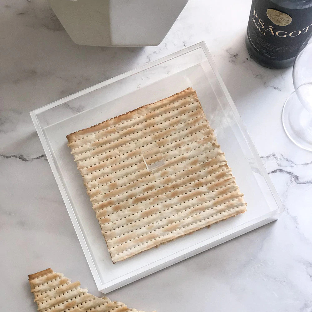 Lucite Matzah Box With Lid