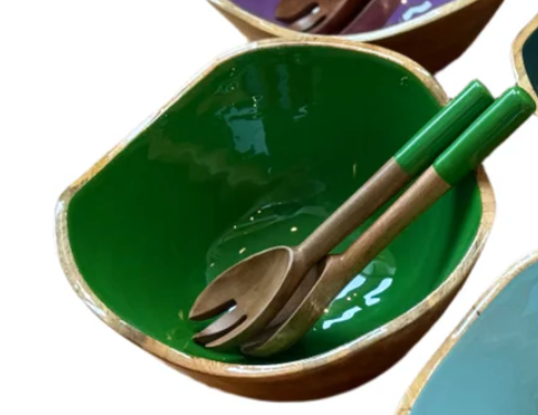 Bright Mango Serving Bowl w/ Servers -