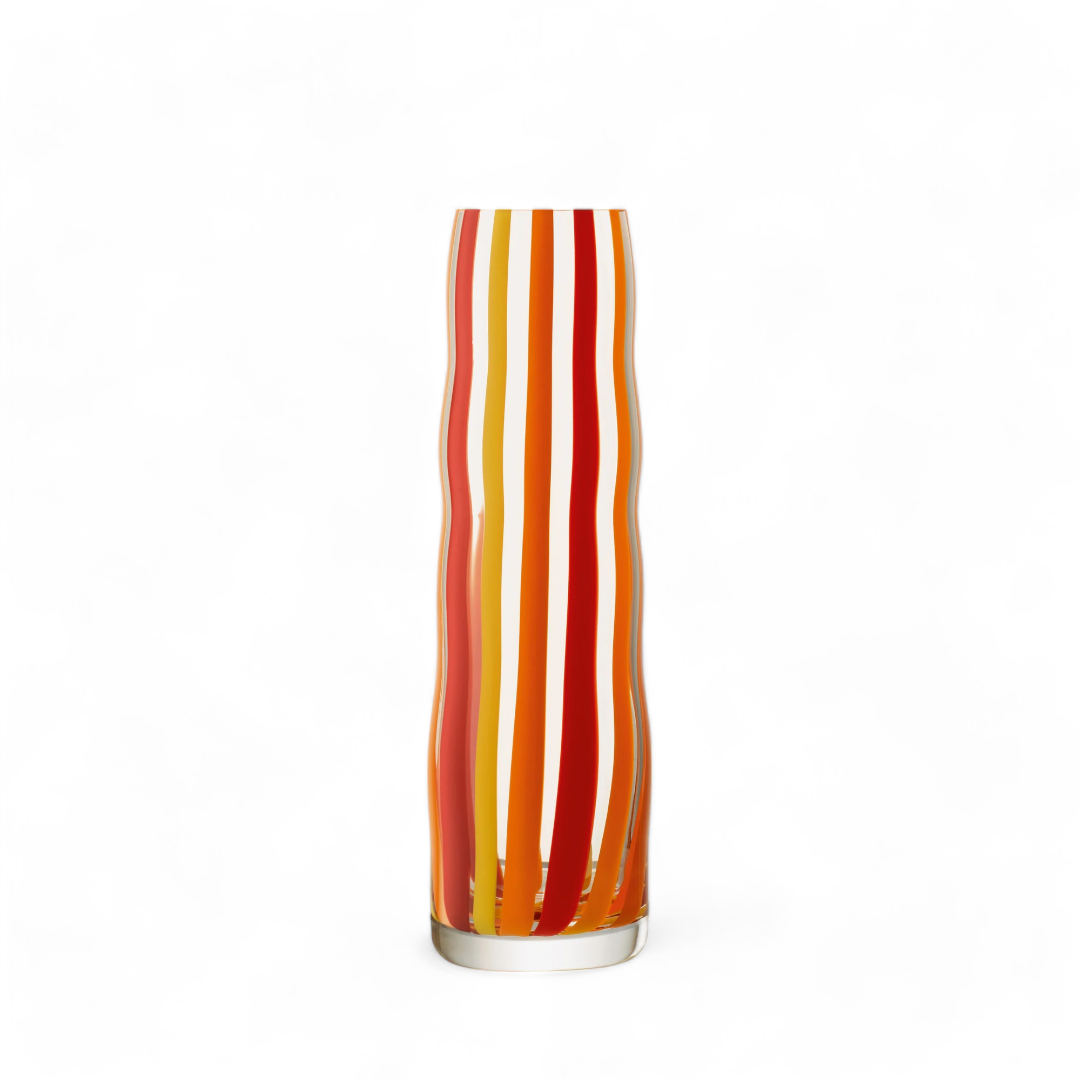 Folk Vase - Orange, Red, Yellow - Medium.
