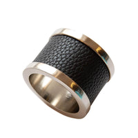 Zinc & Leather Napkin Ring S/4 -