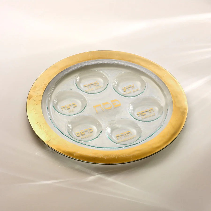 Judaica Seder Plate Gold