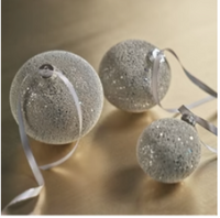 Beaded Silver Ball Ornament