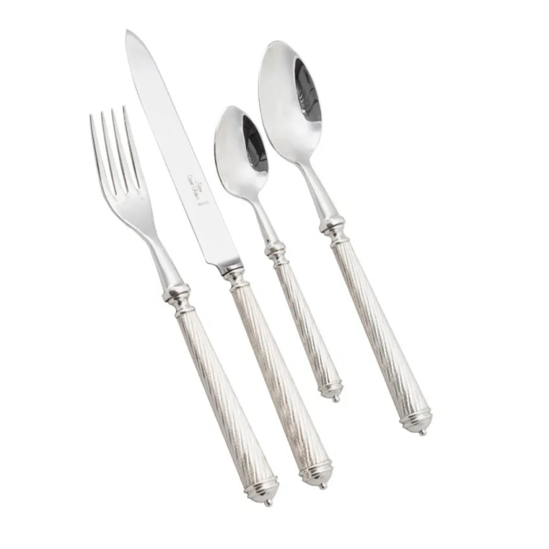 Cable Flatware 5 Piece Setting -Silver Plated