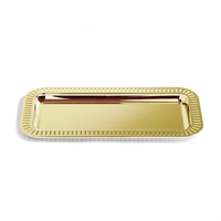 Striations Gold Small Rectangle Serving Tray