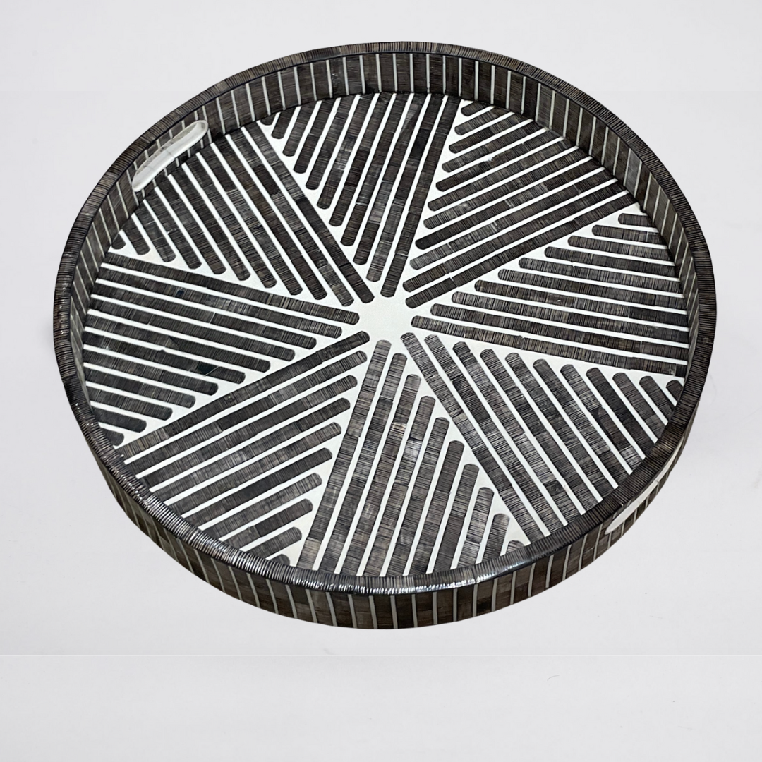 Pizzaz Round Etched Tray