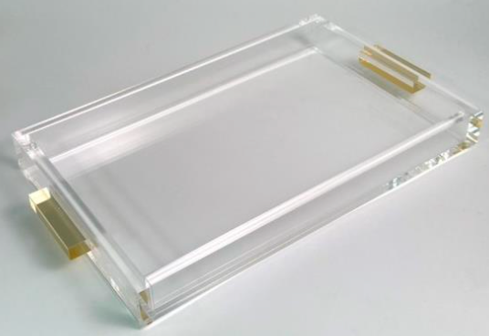 Acrylic Gold Handled Tray