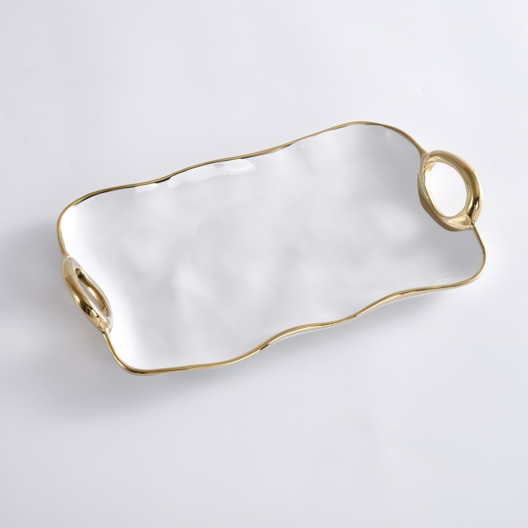 Golden Handle Serving Tray - Small