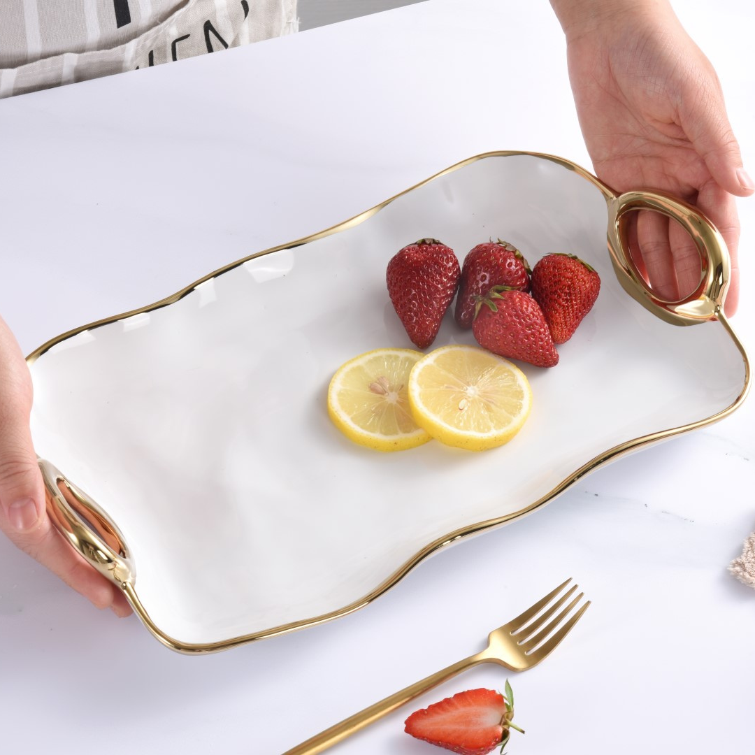 Golden Handle Serving Tray - Small