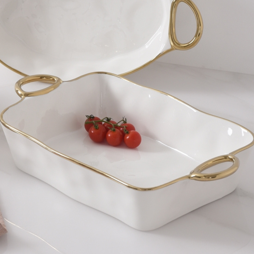 Golden Handle Rectangle Baking Dish