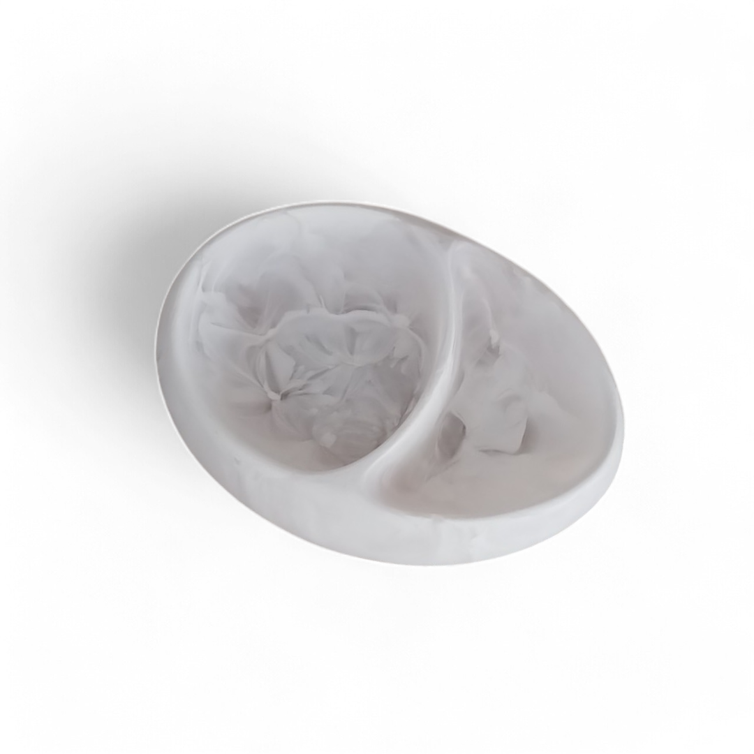 Arila Split Bowl  - White Swirl