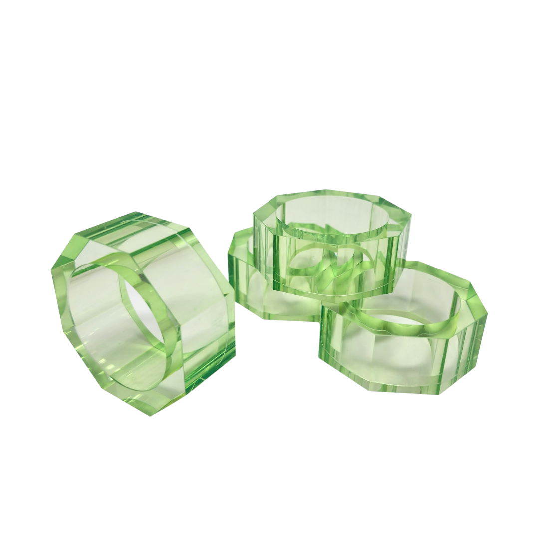 Octagon Napkin Ring Set of 4 - Various Colors