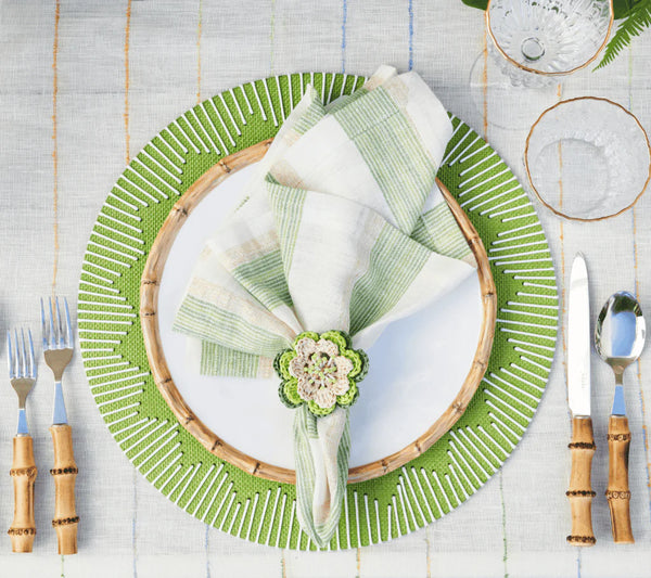 Dream Weaver Placemat Set of 4 - Green & White