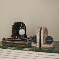 Blitz Marble Bookend Set -  Rose & Verde