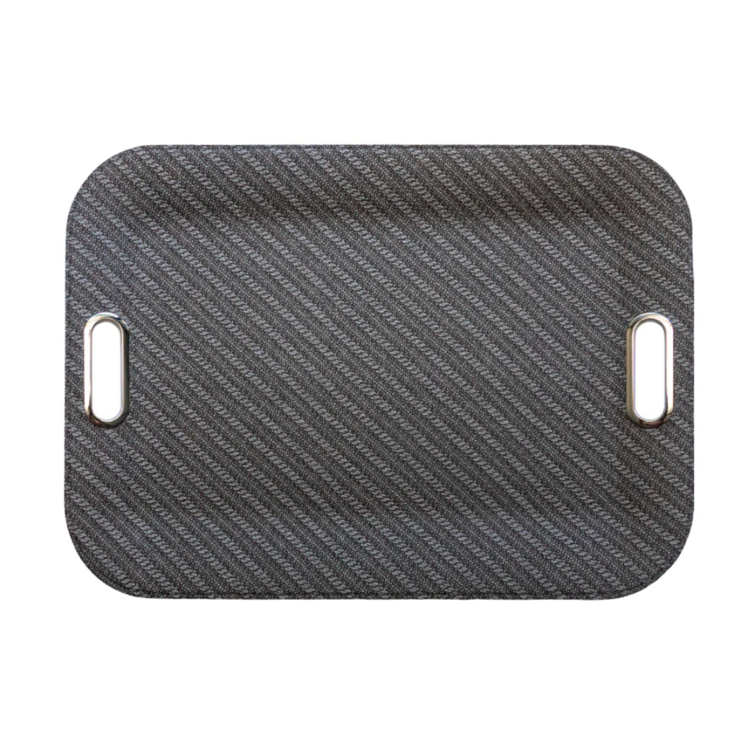 Diagonal Handled Grey Serving Tray Large