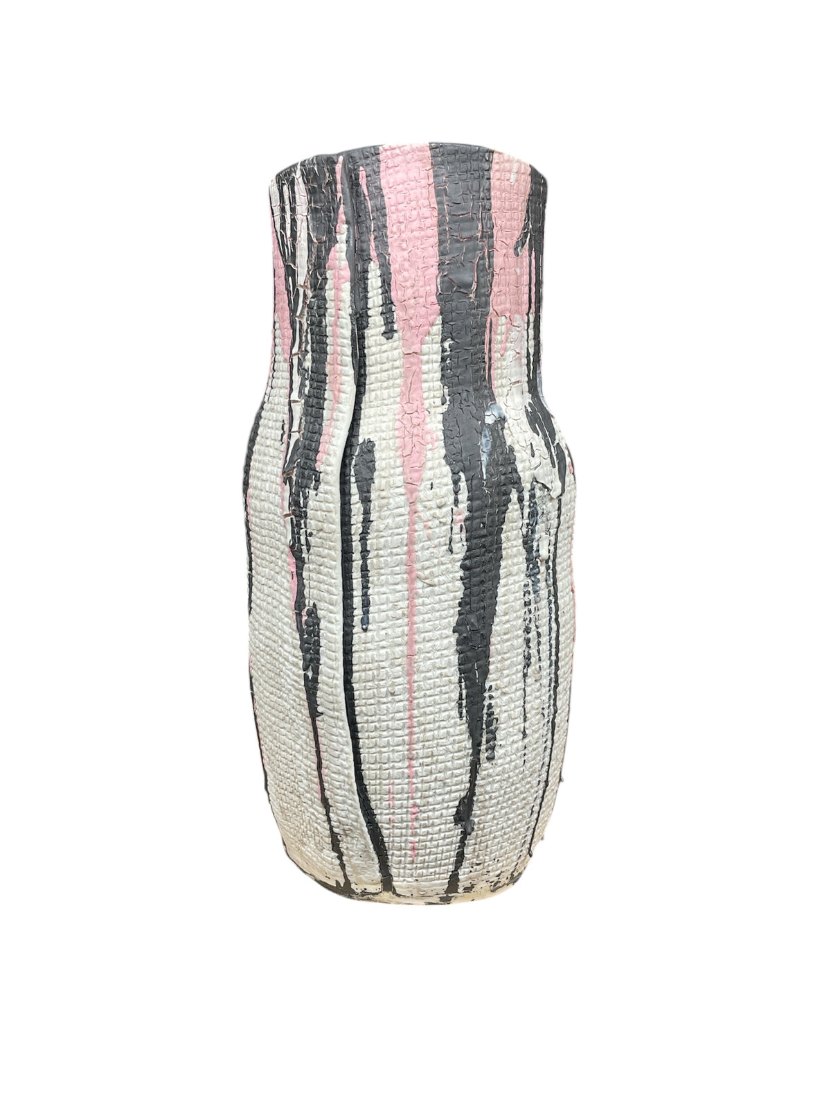 Drip Bottle Vase - White / Pink / Black - Medium