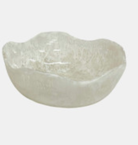 Resin Ripples Bowl White -