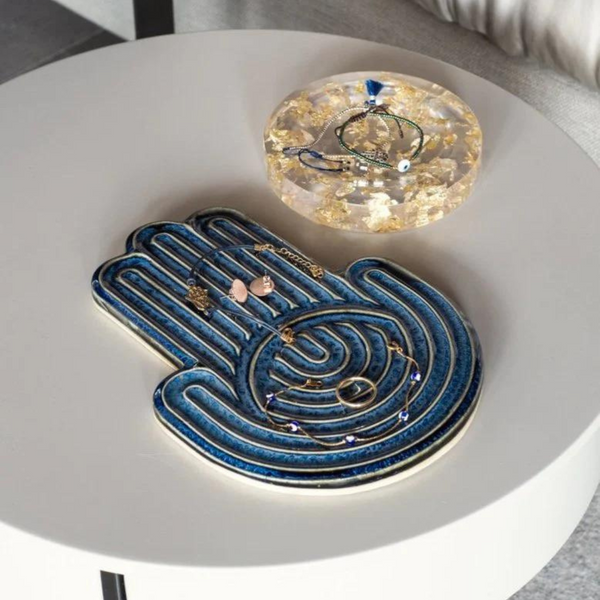 Hamsa Tray - navy. 