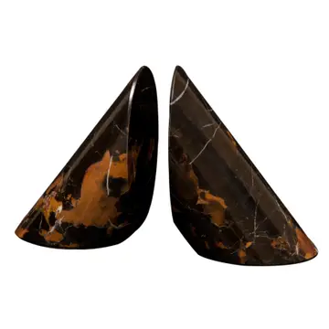 Coronet Black & Gold Honed Bookends
