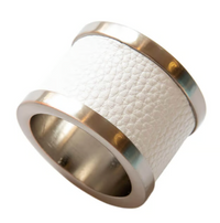 Zinc & Leather Napkin Ring S/4 -