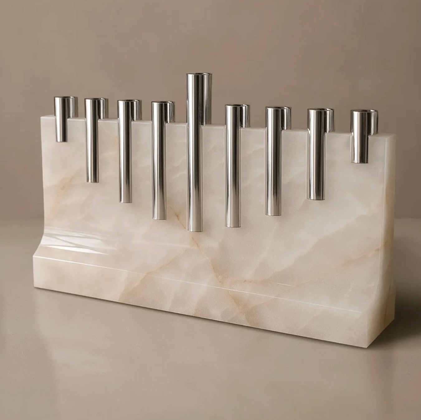 Stone Menorah - Onyx