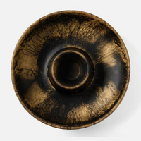 Hugo Resin Black & Gold Chip and Dip Bowl