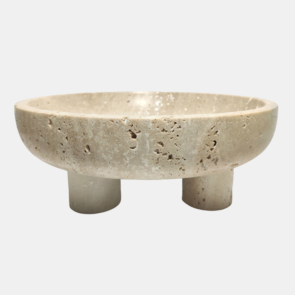 Travis Beige Footed Bowl