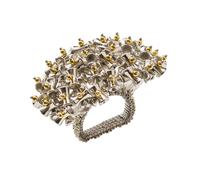 Lucent Napkin Ring in Silver & Gold, Set of4