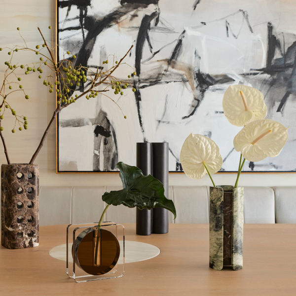 Caldera Crystal Vase - Clear & Umber