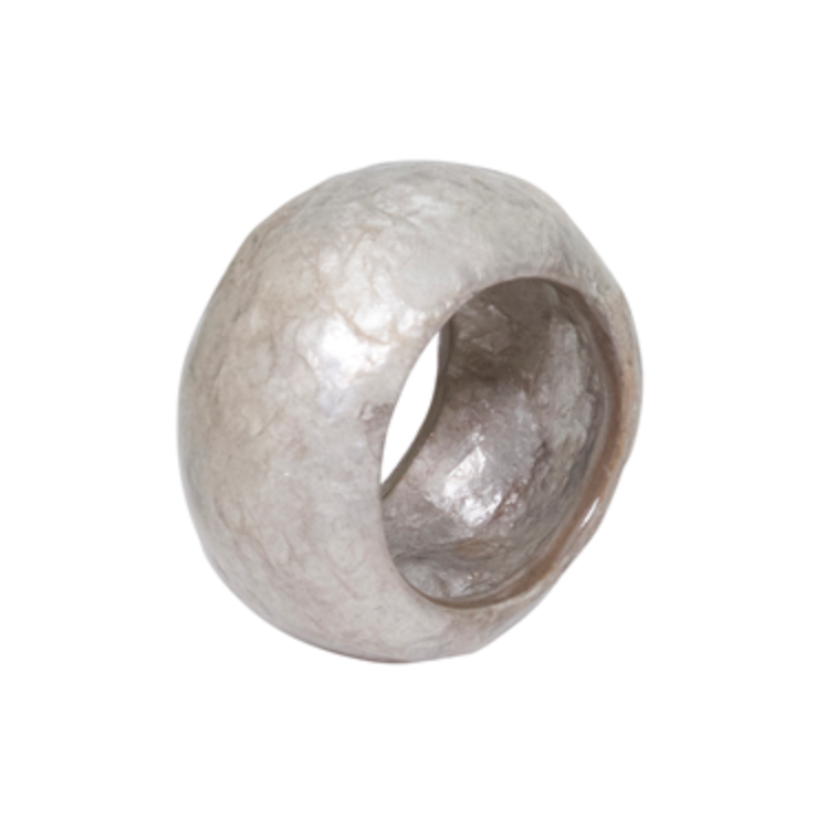 Capiz Napkin Ring Set of 4 - Silver