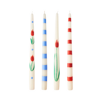 Jardin Hand Painted Taper Candles Set of 4.