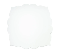 The Fez Placemat by Guzzini, shown here in a set of four, features a square white MDF design with scalloped, wavy edges and is displayed against a white background.