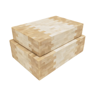 Two rectangular Subwaya Box Ivory & Beige - by A Sanoma Inc with a light checkerboard wood pattern are stacked together, creating a stylish storage accent for modern luxury interiors against a white background.